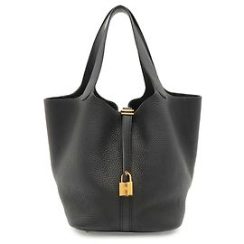 Hermès HERMES Picotin Lock MM Handtasche Tote Bag Schwarz