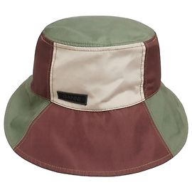 Ganni Colorblock Patchwork Bucket Hat Brown Beige Green