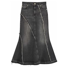Ganni Denim Maxirock Schwarz