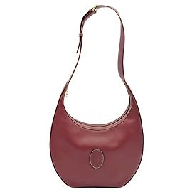 Bolsa de ombro Cartier Must Line em couro Bordeaux Bordeaux