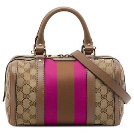 Borsa Boston Gucci Beige Small GG Canvas Web Joy Beige