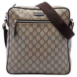 Bolsa Tiracolo Gucci Beige GG Supreme Bege