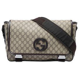Bolsa Tiracolo Gucci Beige GG Supreme Interlocking G Bege