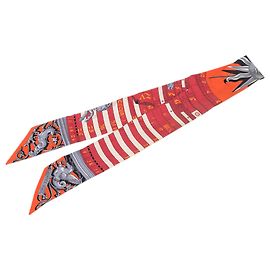 Pañuelo de seda Twilly Hermès Orange Astrologie Naranja