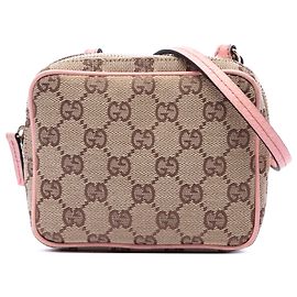 Borsa a tracolla Gucci in canvas GG beige Beige