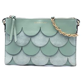 Bolsa Tiracolo Peyton Burberry em couro e camurça recortada verde Verde