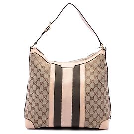 Sac à épaule Gucci Medium GG Canvas Web Beige Beige