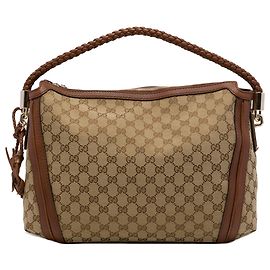 Borsa a tracolla Gucci Bella in tela GG beige Medium Beige