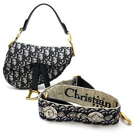 Borsa Mini Saddle Christian Dior Blu navy