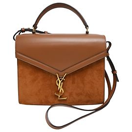 Autre Marque Saint Laurent Paris Cassandra Top Handle Handbag Brown