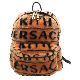 Versace x KISS NEW YORK Brown Eco-Fur Backpack Brown
