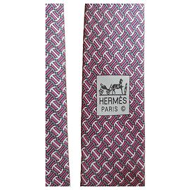 Hermès silk tie White Grey Purple