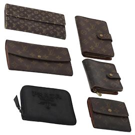 LOUIS VUITTON PRADA Portefeuille Monogram Nylon 6 Set Noir LV Auth gh2230 Noir Monogramme