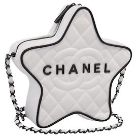 Borsa a tracolla con catena CHANEL Matelasse Raso Bianco CC Auth 200773SM Bianco