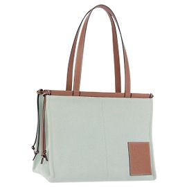 LOEWE Anagram Cushion Tote Bag Canvas Light Green Auth ka6118A Light green