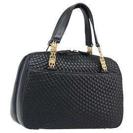 Borsa a mano BALLY in pelle nera e oro autentica BA15655A Nero D'oro