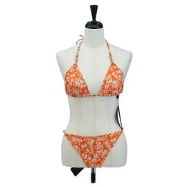 LOUIS VUITTON Maillot de bain Bikini Polyester Orange White LV Auth 202126M Blanc Orange