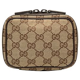 Bolsa de cosméticos Gucci GG Canvas Beige Beige