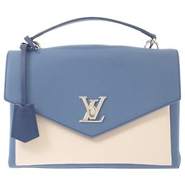 Sac à main MyLockme Top Handle Bicolore en cuir Taurillon bleu Louis Vuitton Bleu