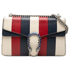 Borsa a tracolla Dionysus media in vitello a righe Multi Gucci Argento