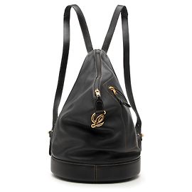 Mochila Anton LOEWE em couro preto Preto