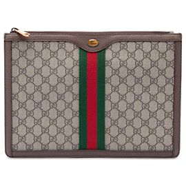Clutch Gucci GG Supreme Web Ophidia Beige Beige