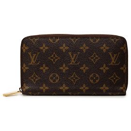Brown Louis Vuitton Monogram Zippy Organizer Wallet Long Wallets Brown