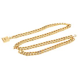 Cinto de corrente Chanel banhado a ouro com frasco de perfume Dourado