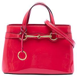 Bolso Satchel Gucci Bright Bit de charol rosa Rosa