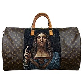 LOUIS VUITTON KEEPALL 60 - Salvator Mundi (Léonard de Vinci) Marron Multicolore Monogramme