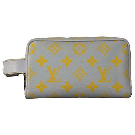 Louis Vuitton Monogram Glow Locker Dopp Kit Cosmetic Bag Yellow Light blue