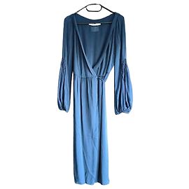 Diane Von Furstenberg Vestido cruzado largo azul Azul