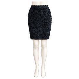 Saia lápis Fendi texturizada preta Preto