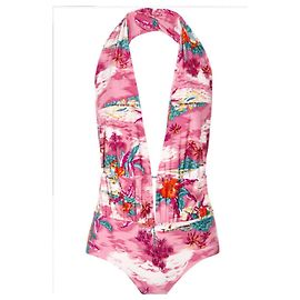 Zimmermann Einteiler-Badeanzug mit Tropenprint Braun Pink Weiß Grün Orange
