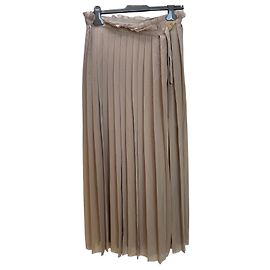 Autre Marque AMI Alexandre Mattiussi Plissierter Maxi-Rock Beige Beige