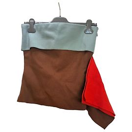 Fendi Colorblock Strapless Top Brown Red Light blue