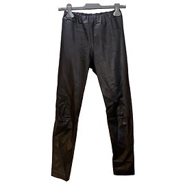 The Row Schwarze Lederhose Schwarz