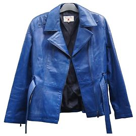 Autre Marque Marco Piel 'The Classic Fashion' Blue Leather Biker Jacket Blue