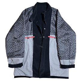 Autre Marque Casaco Arny's masculino de veludo cotelê e acolchoado preto Preto Cinza