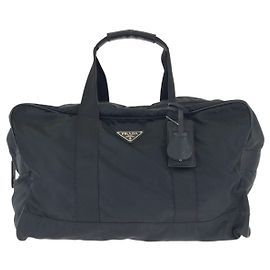 Prada Tessuto Saffiano Boston Bag Black