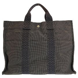 Hermès Borsa Tote in tela Hermes Grigio