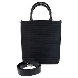 Borsa Tote Gucci Bamboo in nylon Nero