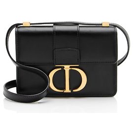 Autre Marque Dior Calfskin 30 Montaigne Box Micro Shoulder Bag Black
