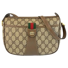 Bolsa de Ombro Gucci Vintage Sherry Line Marrom Bege