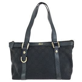 Gucci Abbey Tote Bag schwarz Stoff Schwarz