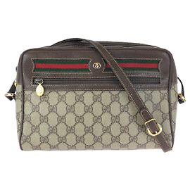 Borsa a tracolla Gucci Vintage GG Supreme Marrone Beige