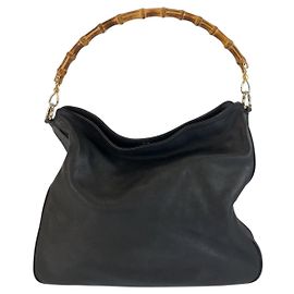 Borsa a tracolla Gucci Bamboo Nero