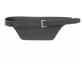 Autre Marque Bolsa bananeira em couro preto Preto