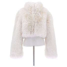 Autre Marque Veste en fourrure blanche Blanc