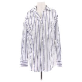 Max Mara Chemise rayée bleu et blanc Bleu